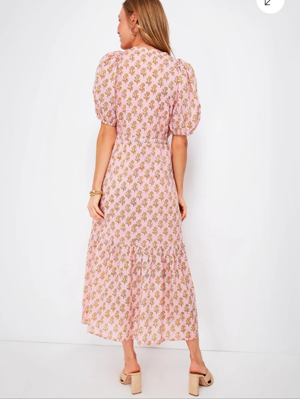 INDIA COLLECTION BY EMERSON FRY Pink Little Marigolds Lucy Dress - Size Small - Picture 4 of 15